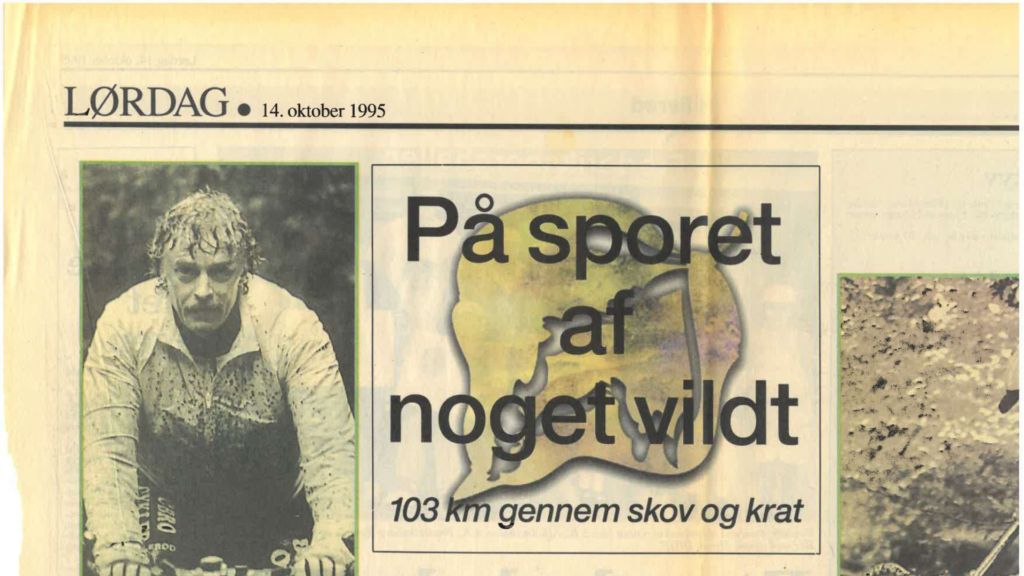 Et billede af avisen den 14. oktober 1995 første gang MTB Marathon blev afholdt